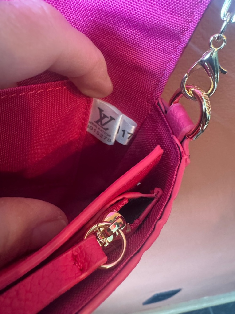 Louis Vuitton Fuchsia Monogram Chain Crossbody with Card Holder - Picture 10 of 10
